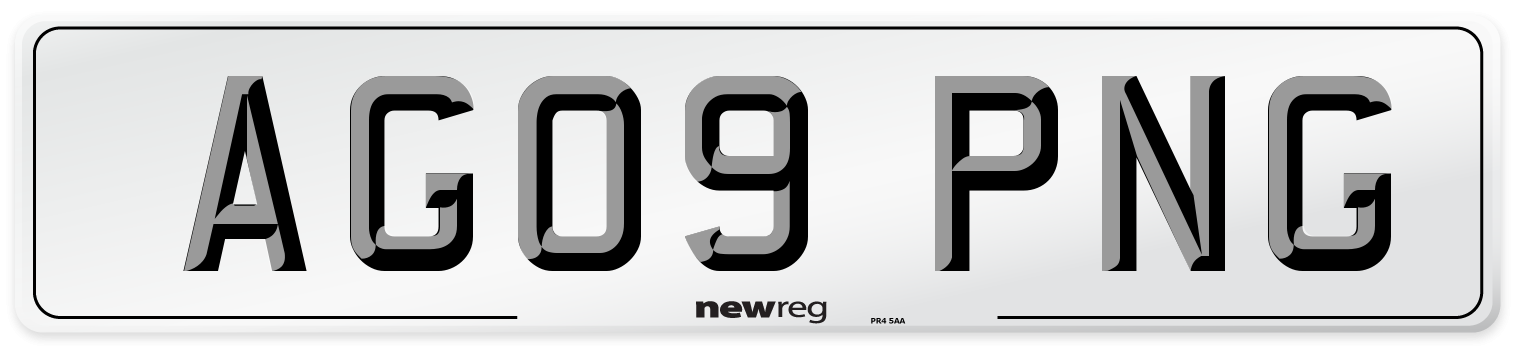 AG09 PNG Number Plate from New Reg